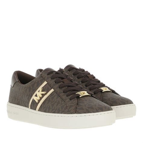 michael kors irving stripe lace up sneakers|Irving Leather and Embossed Stripe Sneaker .